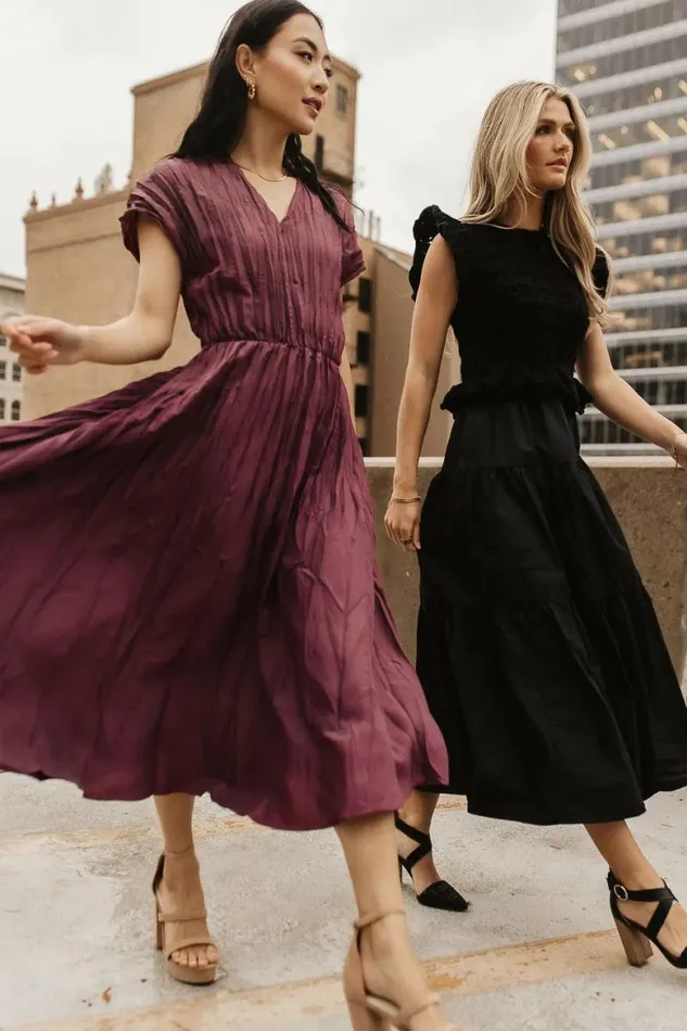 Annaleigh Midi Dress In Mauve Mauve Women Bohme Dresses