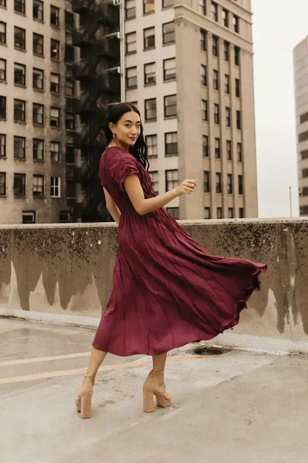 Annaleigh Midi Dress In Mauve Mauve Women Bohme Dresses