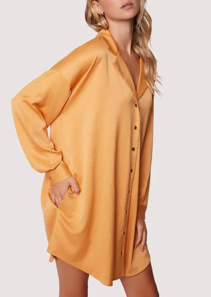 Apricot Sunset Shirt Dress Apricot Women Lost Wander Dresses