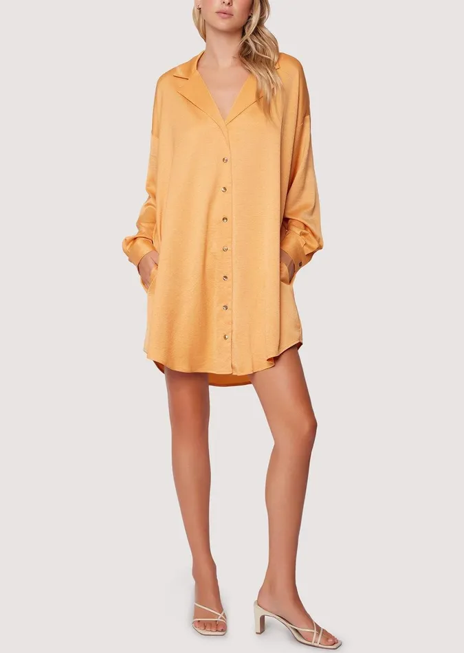 Apricot Sunset Shirt Dress Apricot Women Lost Wander Dresses