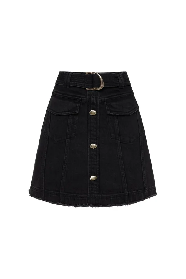 Arlow Denim Mini Skirt Vintage Black Women Aje Skirts