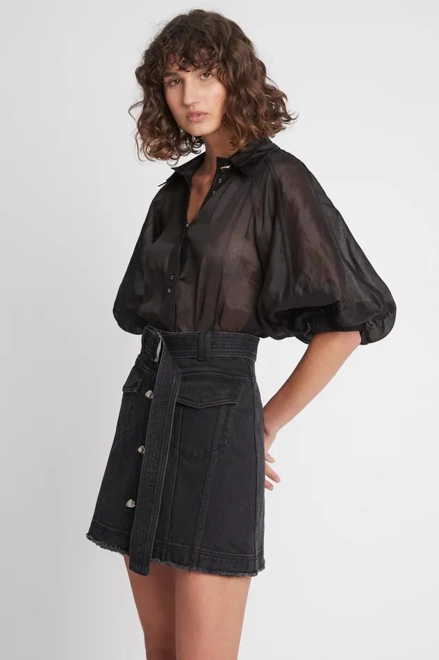 Arlow Denim Mini Skirt Vintage Black Women Aje Skirts