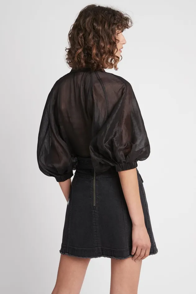 Arlow Denim Mini Skirt Vintage Black Women Aje Skirts