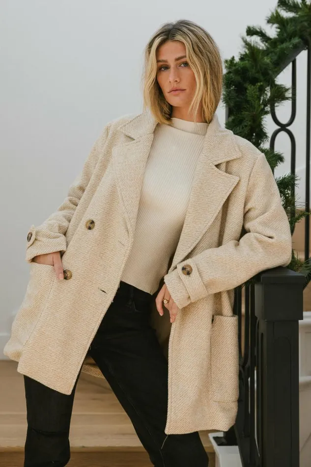 Ava Wool Blend Jacket In Tan Tan Women Bohme Outerwear