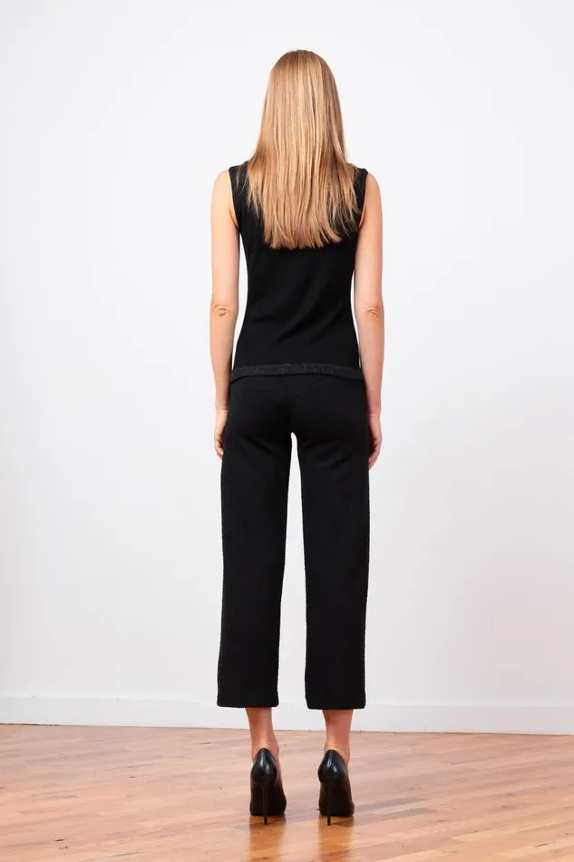 Avenue Montaigne ALEX Boucle Black Women Pants Avenue Montaigne ALEX Boucle Black Women Pants