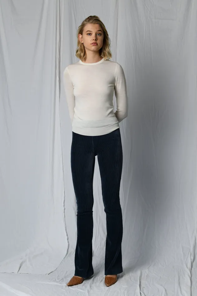 Avenue Montaigne BELLINI Corduroy Navy Women Pants