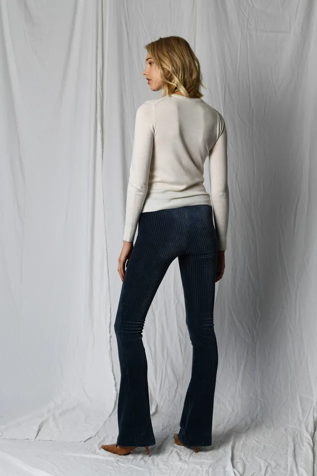 Avenue Montaigne BELLINI Corduroy Navy Women Pants
