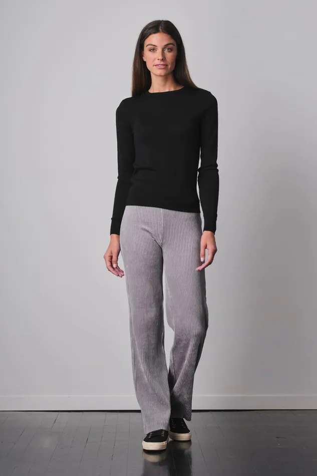 Avenue Montaigne FLAVIA Corduroy Silver Women Pants