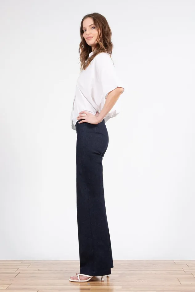Avenue Montaigne FLAVIA Dark Denim Women Pants