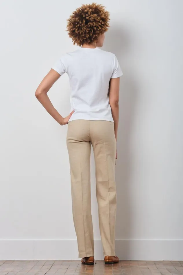 Avenue Montaigne FLAVIA Linen Khaki Women Pants Avenue Montaigne FLAVIA Linen Khaki Women Pants