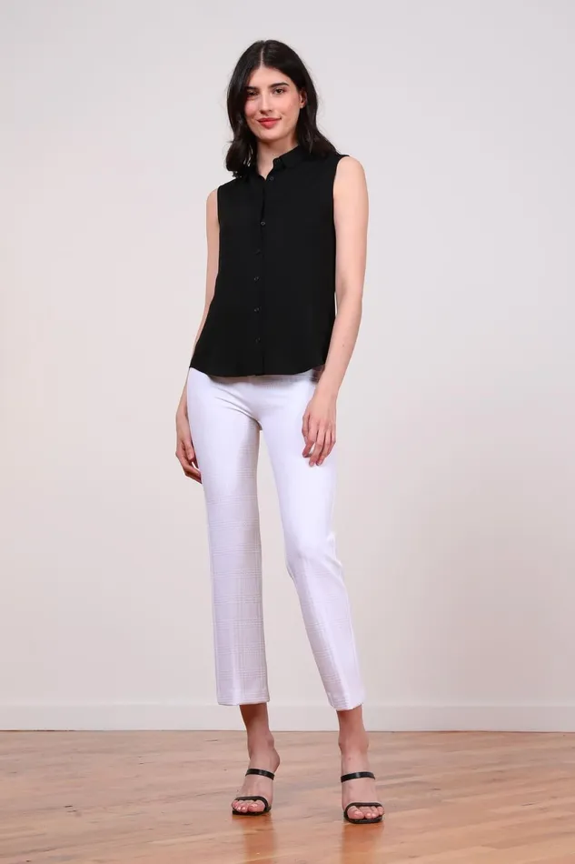 Avenue Montaigne LEO Jacquard White Women Pants