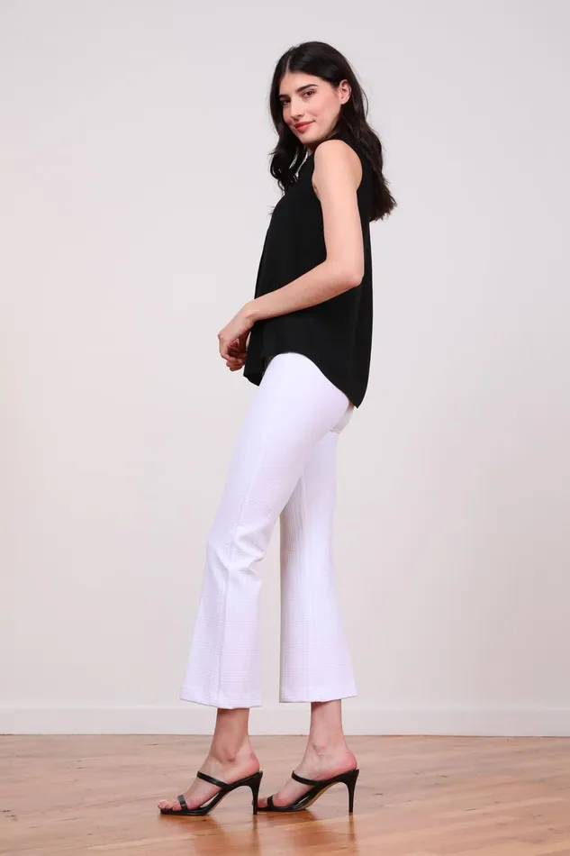 Avenue Montaigne LEO Jacquard White Women Pants