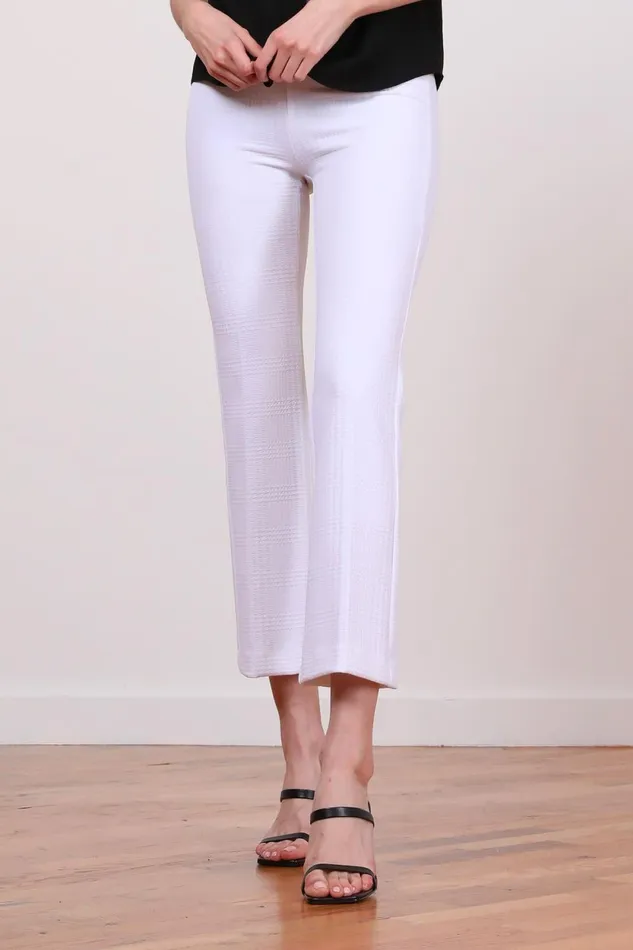 Avenue Montaigne LEO Jacquard White Women Pants