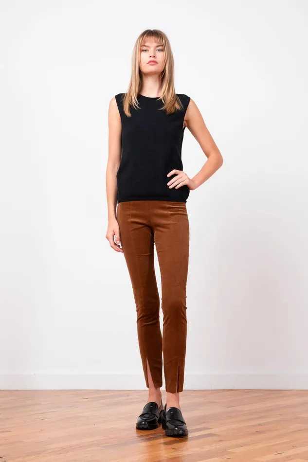 Avenue Montaigne MAX Fine Corduroy Cognac Women Pants