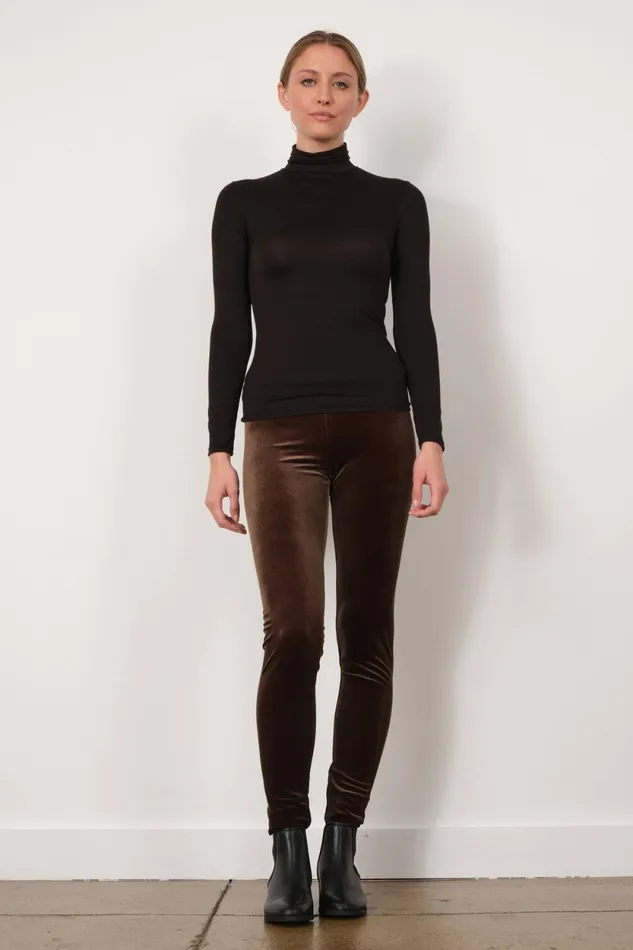 Avenue Montaigne PULL ON SKINNY Velvet Olive Women Pants
