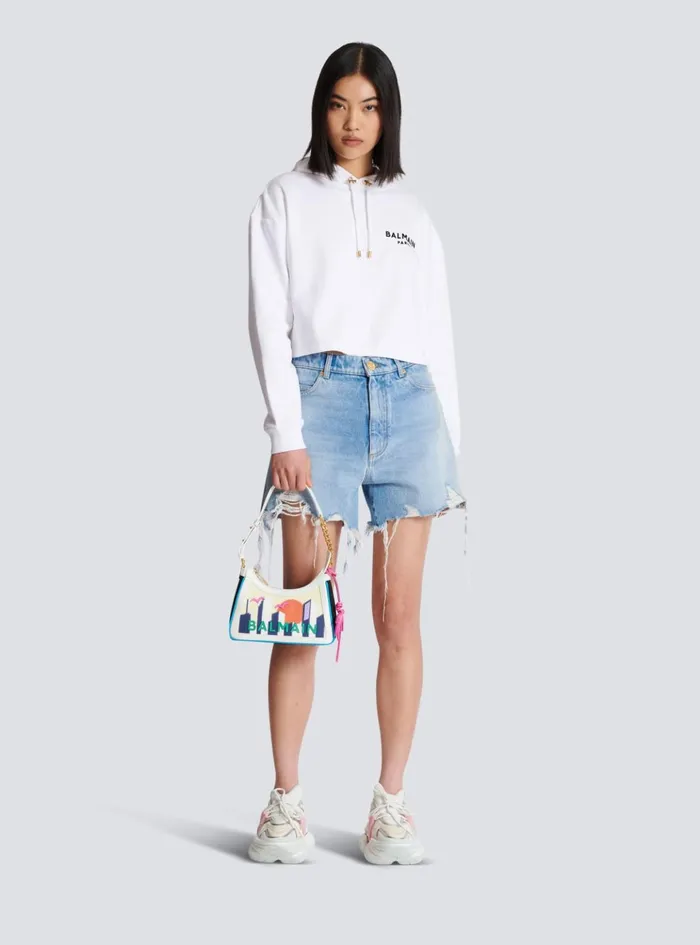 BArmy Shoulder Bag In Canvas And Calfskin Postcard Multicolor Women Balmain Shoulder Bags