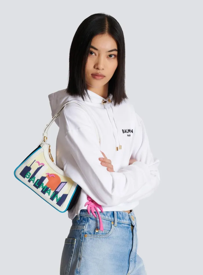 BArmy Shoulder Bag In Canvas And Calfskin Postcard Multicolor Women Balmain Shoulder Bags