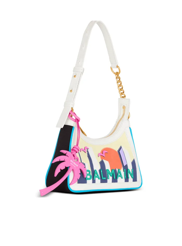 BArmy Shoulder Bag In Canvas And Calfskin Postcard Multicolor Women Balmain Shoulder Bags