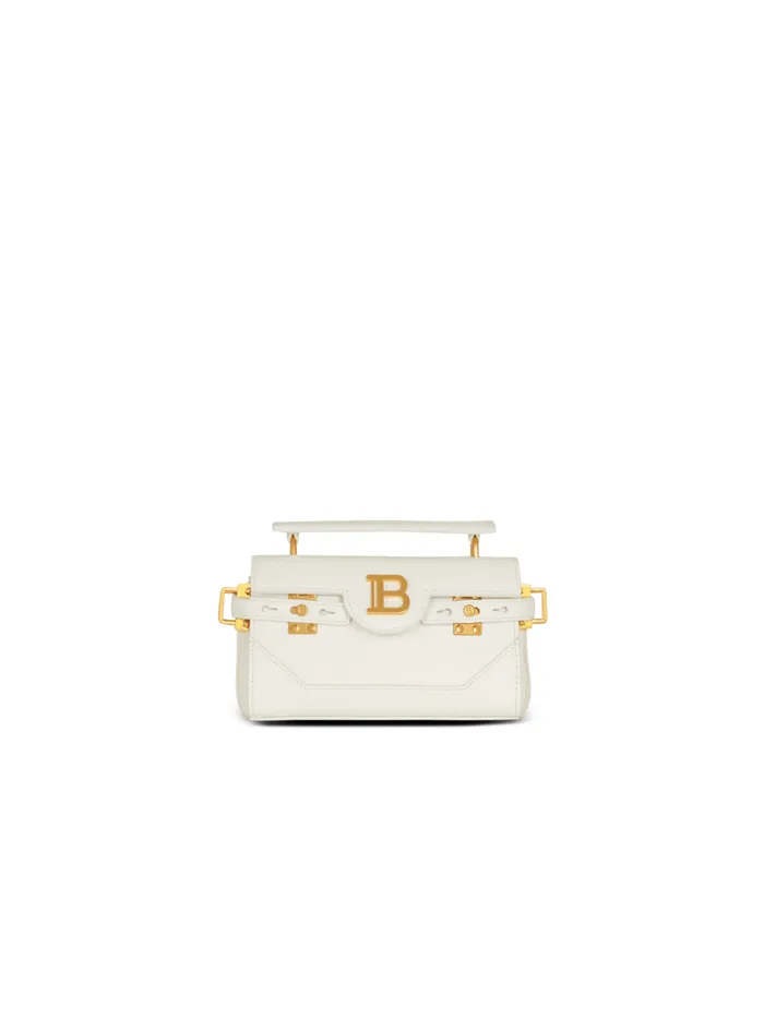 BBuzz 19 Monogram Grained Leather Bag Beige Women Balmain Handbags
