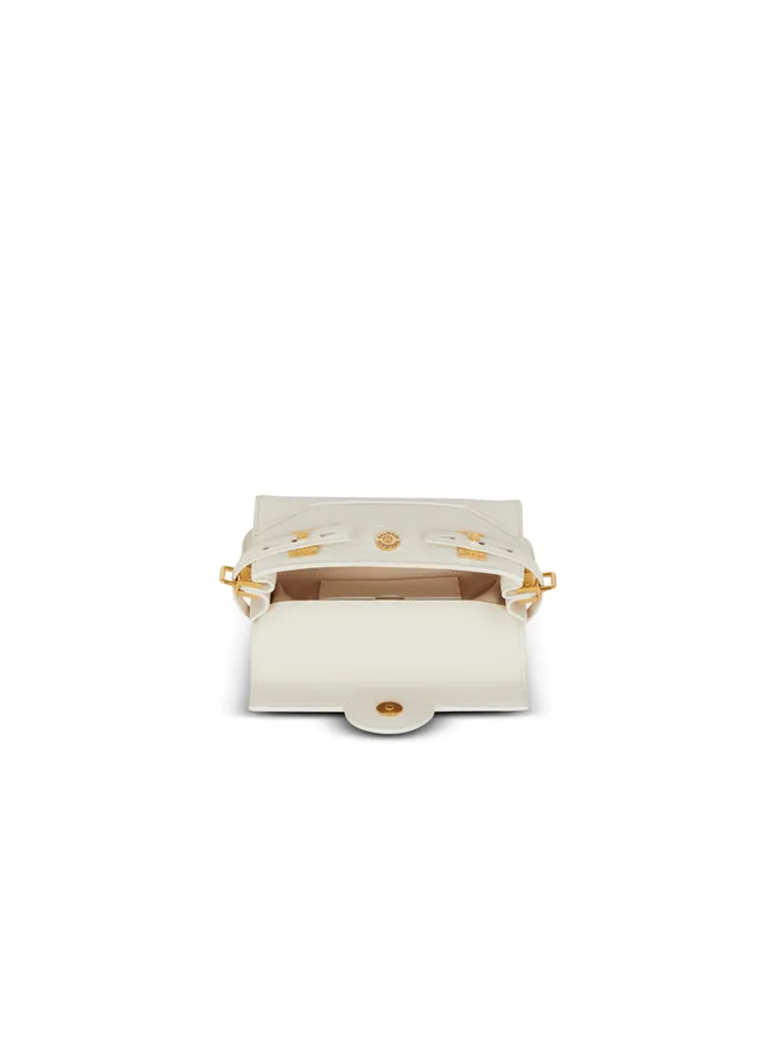 BBuzz 19 Monogram Grained Leather Bag Beige Women Balmain Handbags