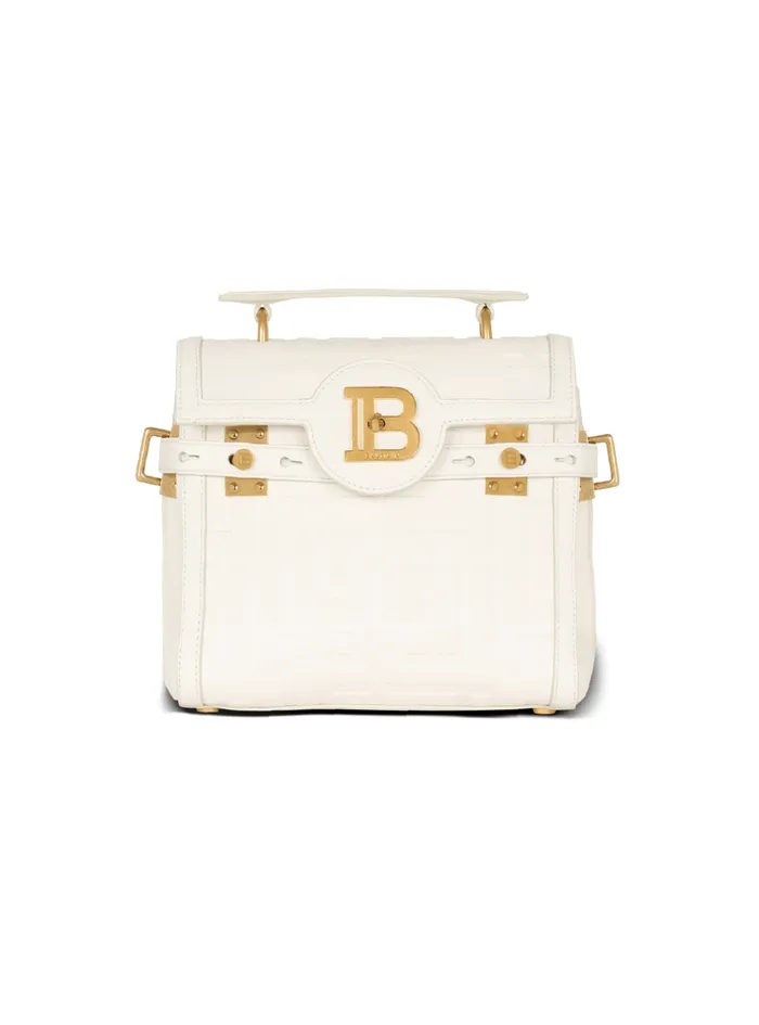 BBuzz 23 Monogram Grained Leather Bag Beige Women Balmain Handbags