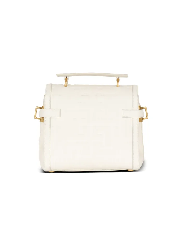 BBuzz 23 Monogram Grained Leather Bag Beige Women Balmain Handbags