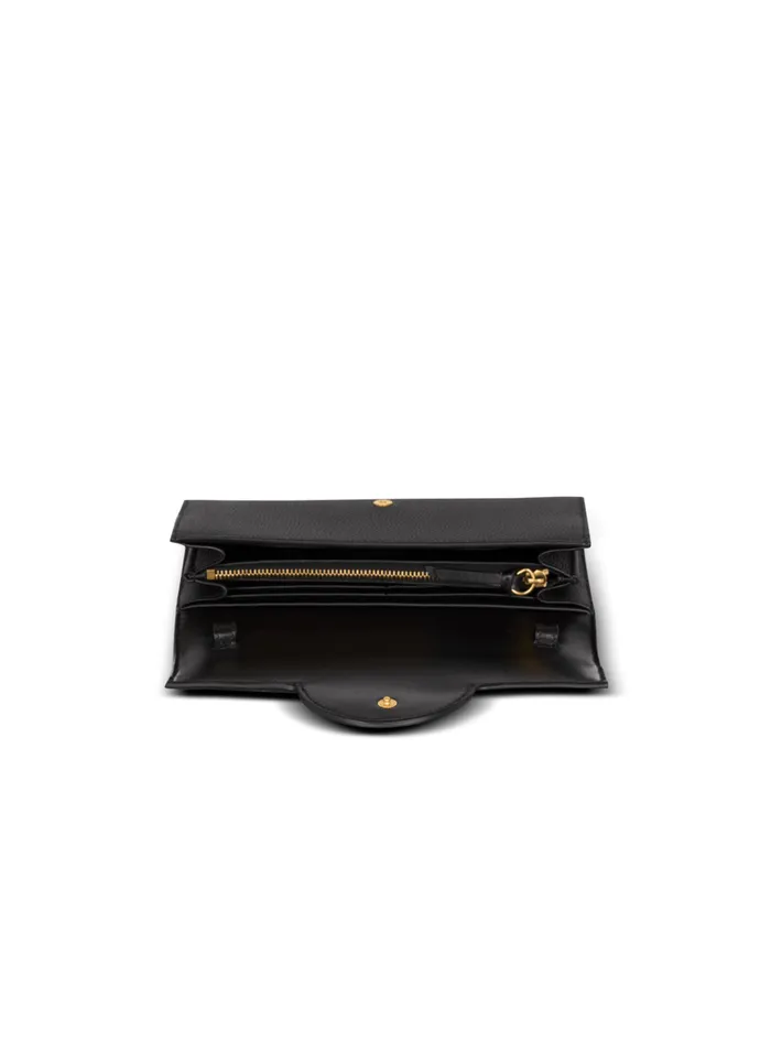 BBuzz Wallet On Chain In Grained Leather Black Women Balmain Small Leather Goods