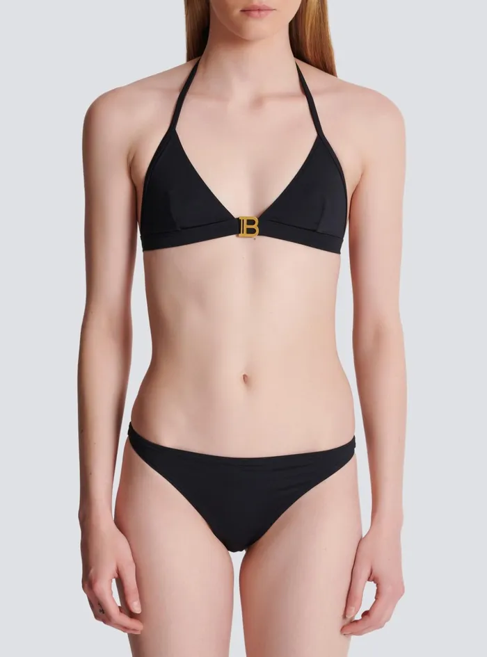 B Triangle Bikini Black Women Balmain Swimwear