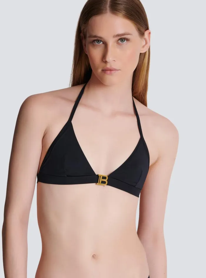 B Triangle Bikini Black Women Balmain Swimwear