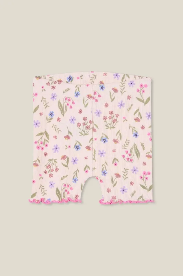 Baby Bottoms Cotton On Rain Rib Bike Shorties Crystal Pinknina Floral