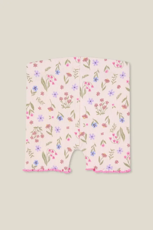 Baby Bottoms Cotton On Rain Rib Bike Shorties Crystal Pinknina Floral