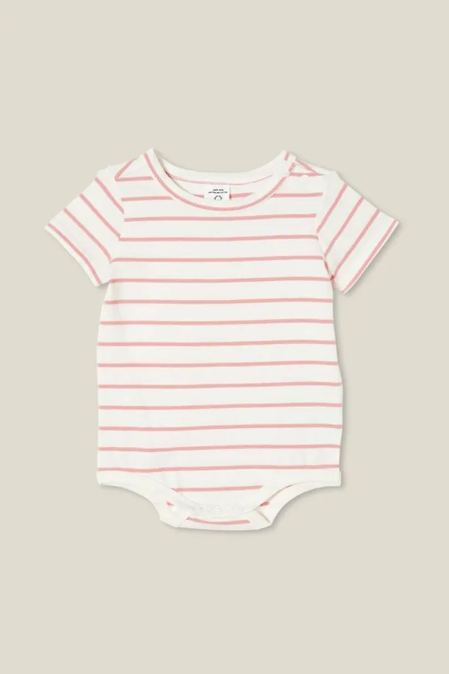 Baby Rompers and All In Ones Cotton On The Short Sleeve Bubbysuit Vanillazephyr Stripe