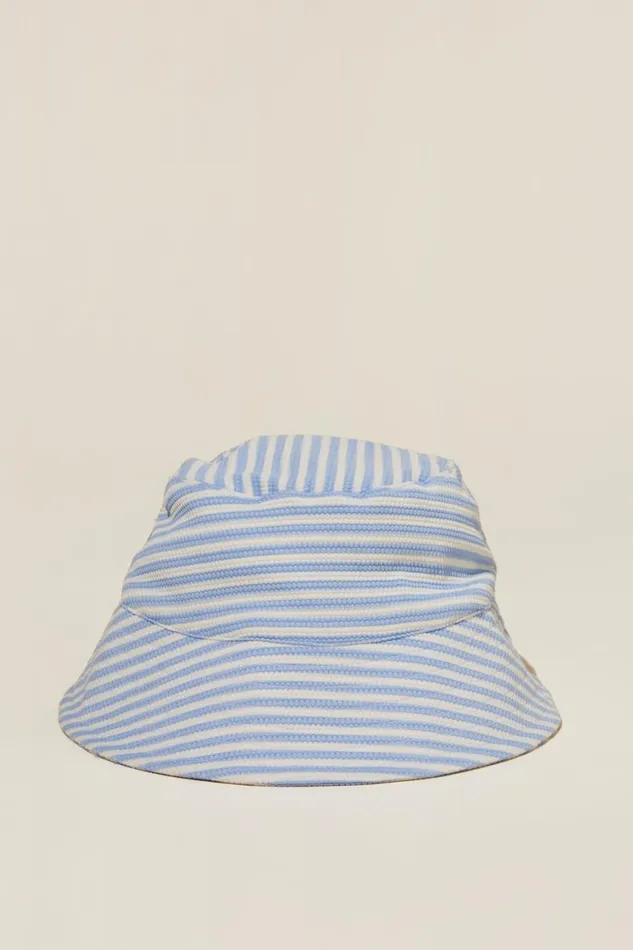 Baby Swimwear Cotton On Baby Swim Bucket Hat Dusk Bluevanilla Rio Stripe