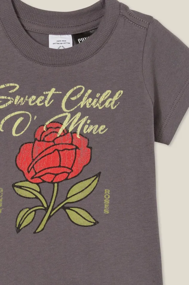 Baby Tops Jackets and Sweaters Cotton On Jamie Short Sleeve TeeLicense Lcn Bra Rabbit Greysweet Child O Mine Rose