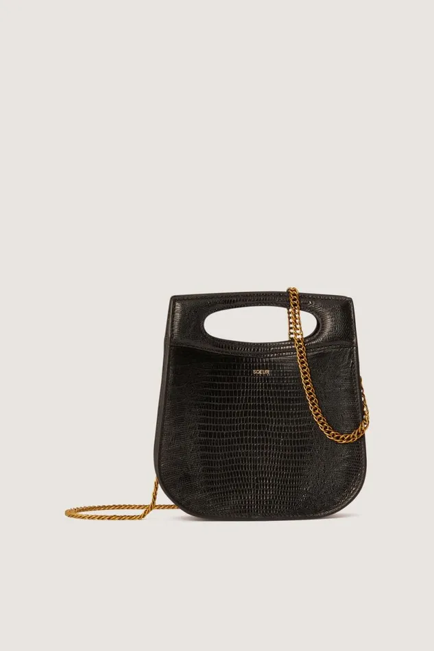 Bags Women Soeur CHERIMINI BAG Black Lizard