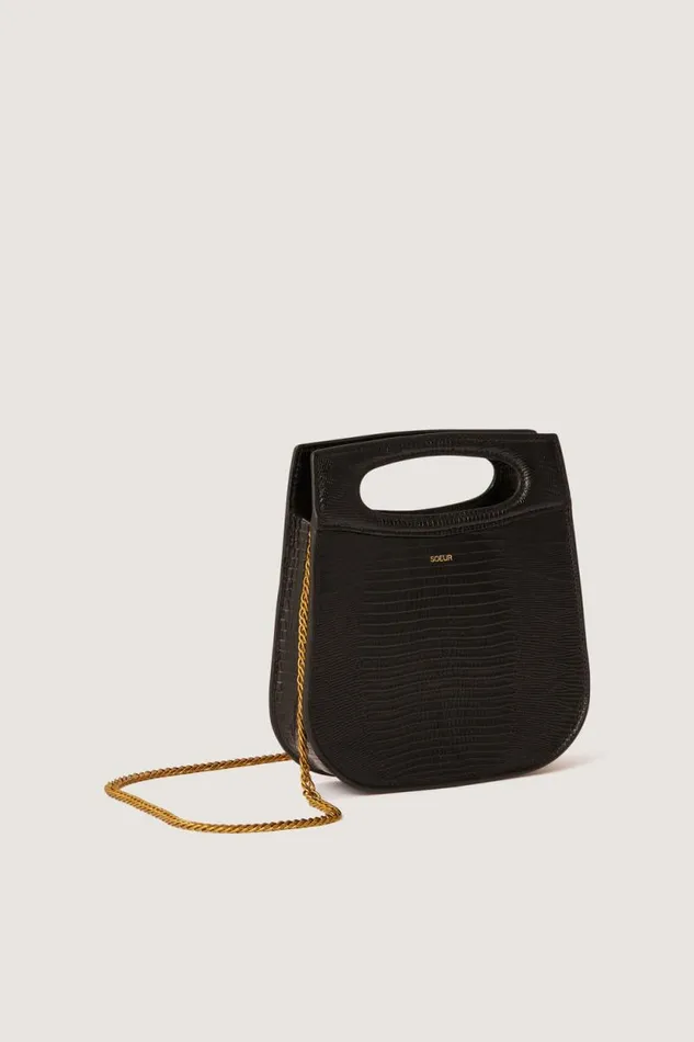 Bags Women Soeur CHERIMINI BAG Black Lizard