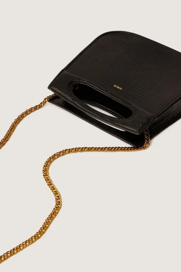 Bags Women Soeur CHERIMINI BAG Black Lizard