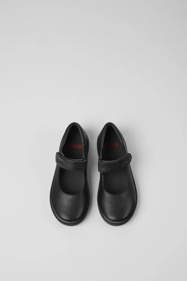 Ballerinas Kids Camper Spiral Comet Black Leather Shoes
