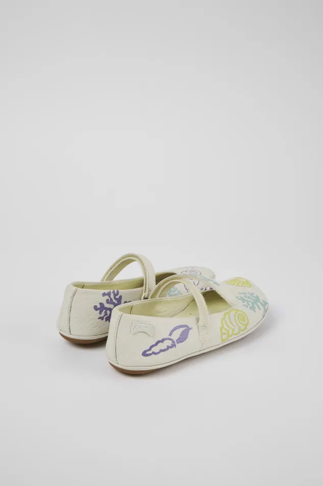 Ballerinas Kids Camper Twins White Leather Mary Jane