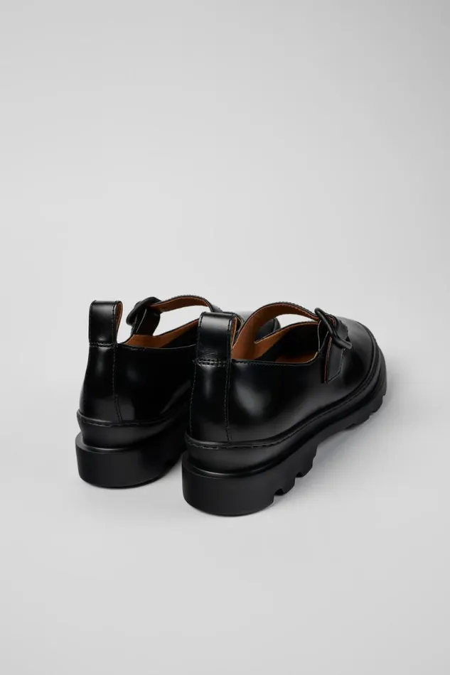 Ballerinas Women Camper Brutus Black Leather Mary Jane Flats