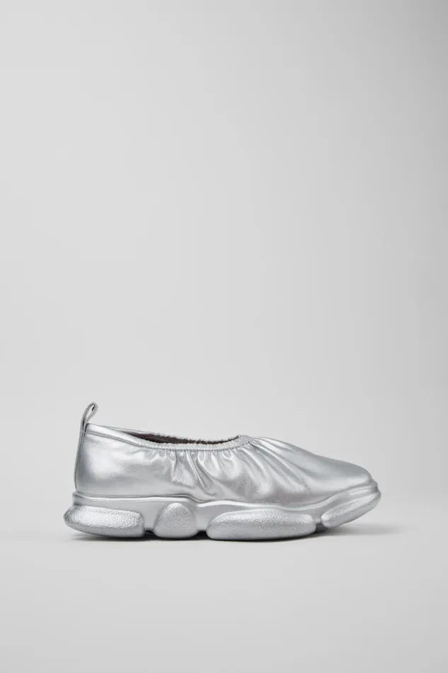 Ballerinas Women Camper Karst Silver Leather Shoes Ballerinas Women Camper Karst Silver Leather Shoes