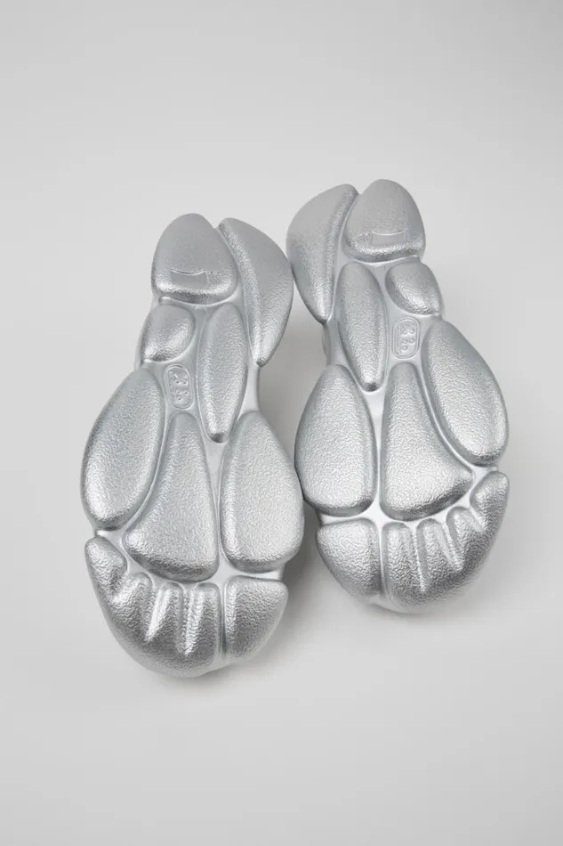Ballerinas Women Camper Karst Silver Leather Shoes Ballerinas Women Camper Karst Silver Leather Shoes