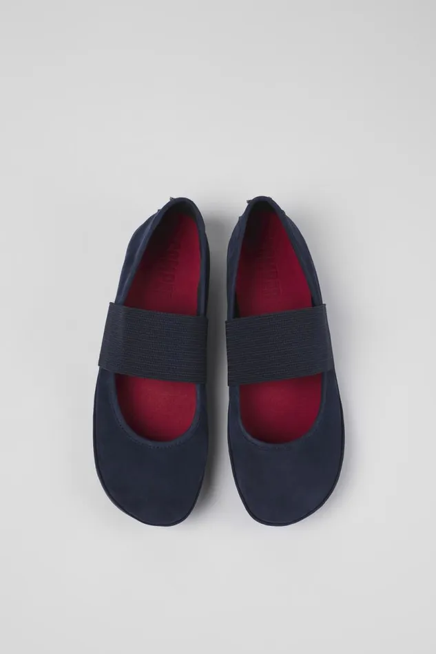 Ballerinas Women Camper Right Blue Nubuck Ballerina