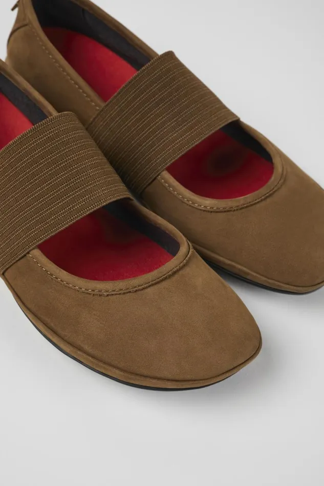 Ballerinas Women Camper Right Brown Nubuck Ballerinas