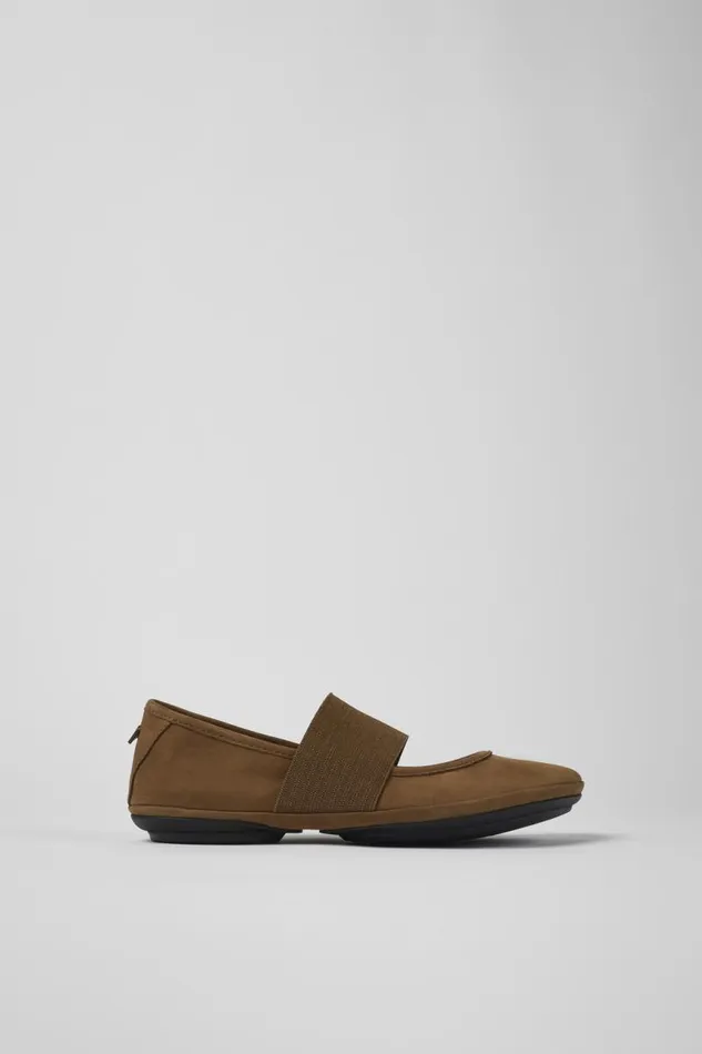 Ballerinas Women Camper Right Brown Nubuck Ballerinas