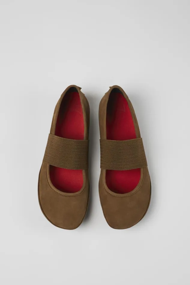Ballerinas Women Camper Right Brown Nubuck Ballerinas
