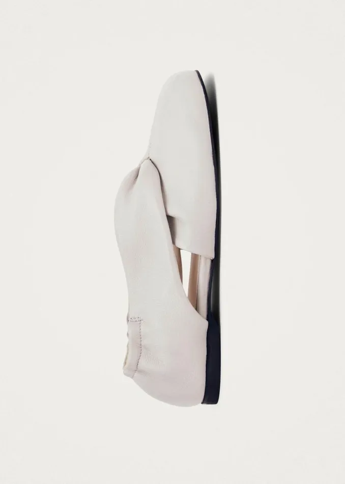 Ballet Flats Women ALOHAS Alaula Light Grey Leather Ballet Flats