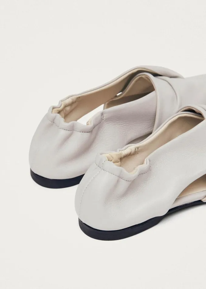 Ballet Flats Women ALOHAS Alaula Light Grey Leather Ballet Flats