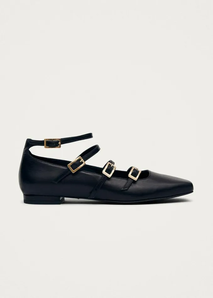 Ballet Flats Women ALOHAS Luke Black Leather Ballet Flats