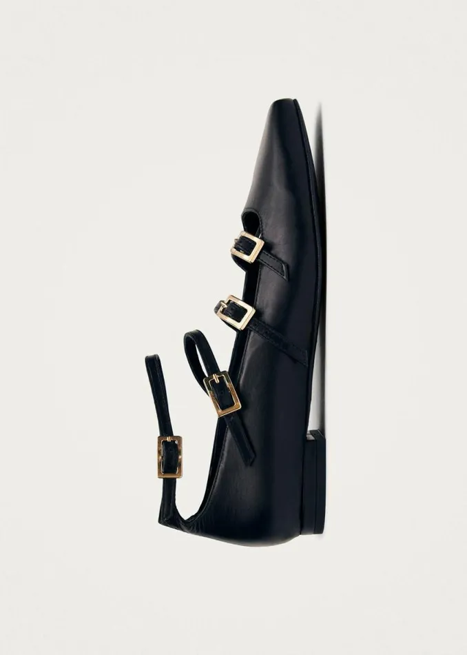 Ballet Flats Women ALOHAS Luke Black Leather Ballet Flats